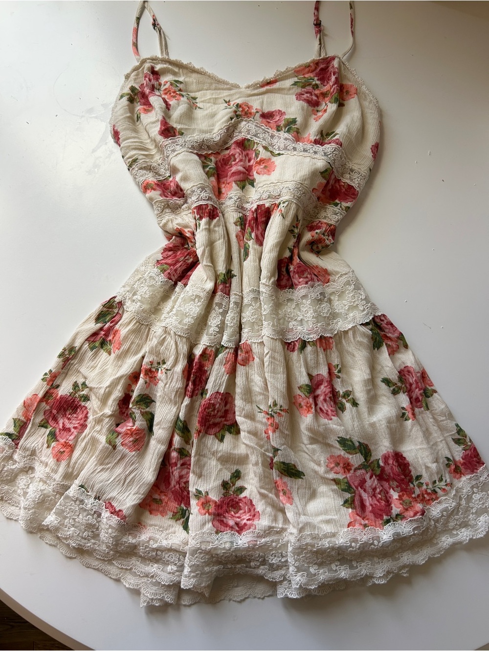 Altar'd State Cream Sundress with Pink Floral Print